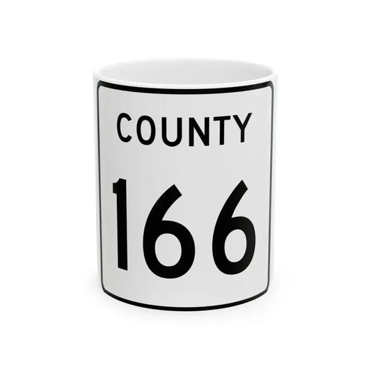 County 166 square (Minnesota) (Road Sign) White Coffee Mug 11oz - Go Mug Yourself