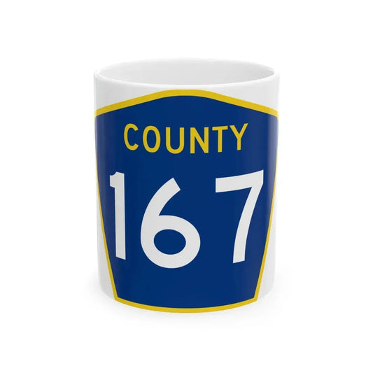 County 167 MN (Minnesota) (Road Sign) White Coffee Mug 11oz - Go Mug Yourself