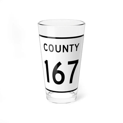 County 167 square (Minnesota) (Road Sign) Pint Glass 16oz 16oz - Go Mug Yourself