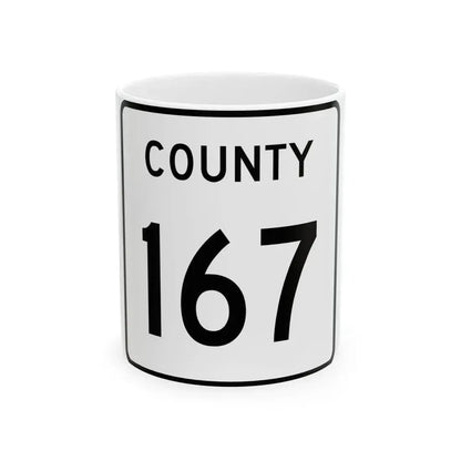 County 167 square (Minnesota) (Road Sign) White Coffee Mug 11oz - Go Mug Yourself