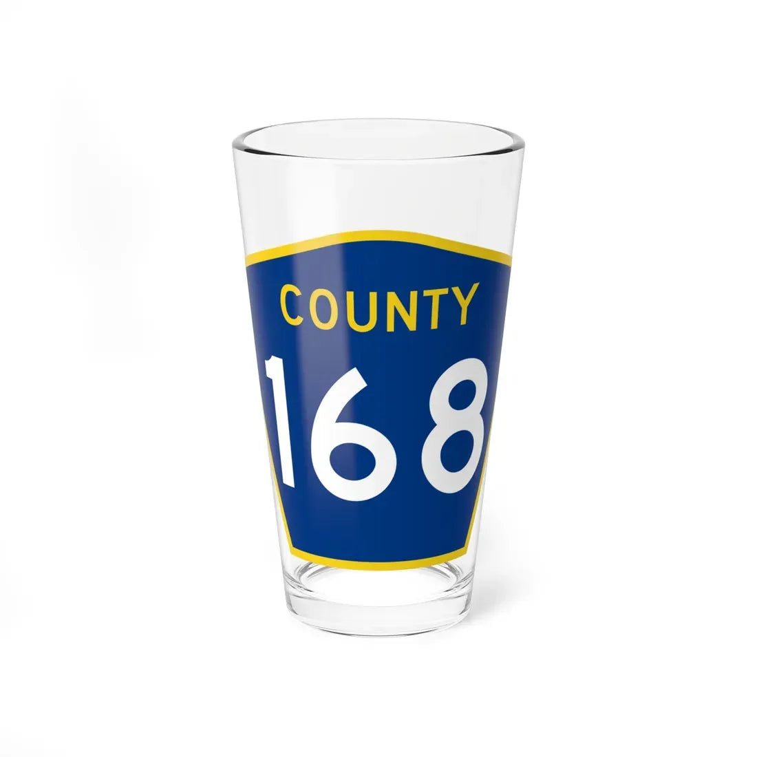 County 168 MN (Minnesota) (Road Sign) Pint Glass 16oz 16oz - Go Mug Yourself