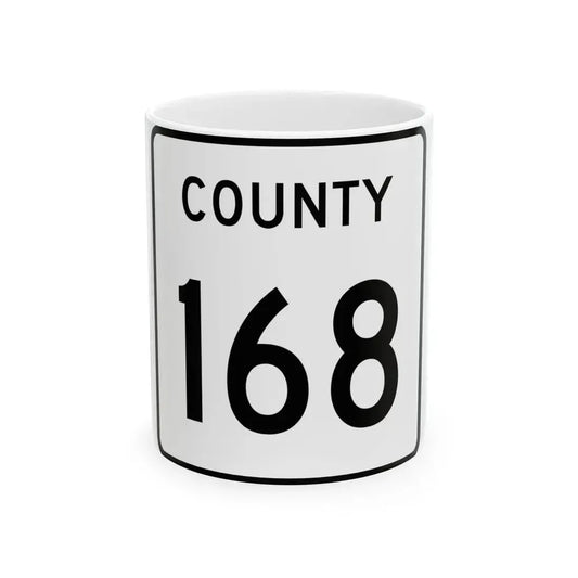 County 168 square (Minnesota) (Road Sign) White Coffee Mug 11oz - Go Mug Yourself