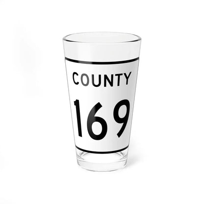 County 169 square (Minnesota) (Road Sign) Pint Glass 16oz 16oz - Go Mug Yourself