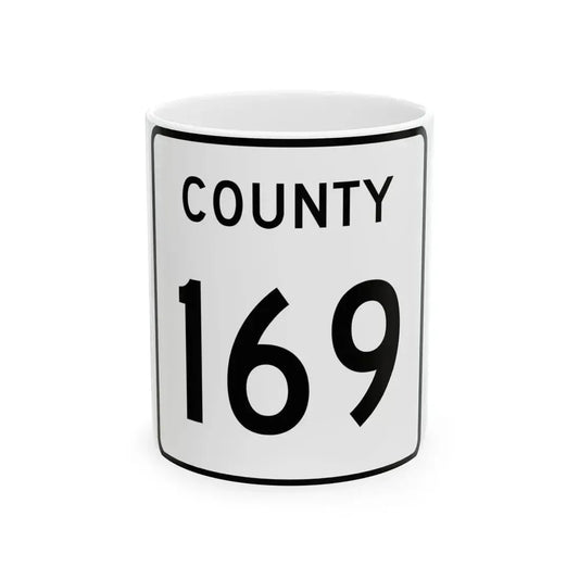 County 169 square (Minnesota) (Road Sign) White Coffee Mug 11oz - Go Mug Yourself