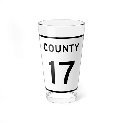 County 17 square (Minnesota) (Road Sign) Pint Glass 16oz 16oz - Go Mug Yourself