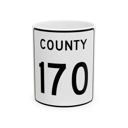 County 170 square (Minnesota) (Road Sign) White Coffee Mug 11oz - Go Mug Yourself