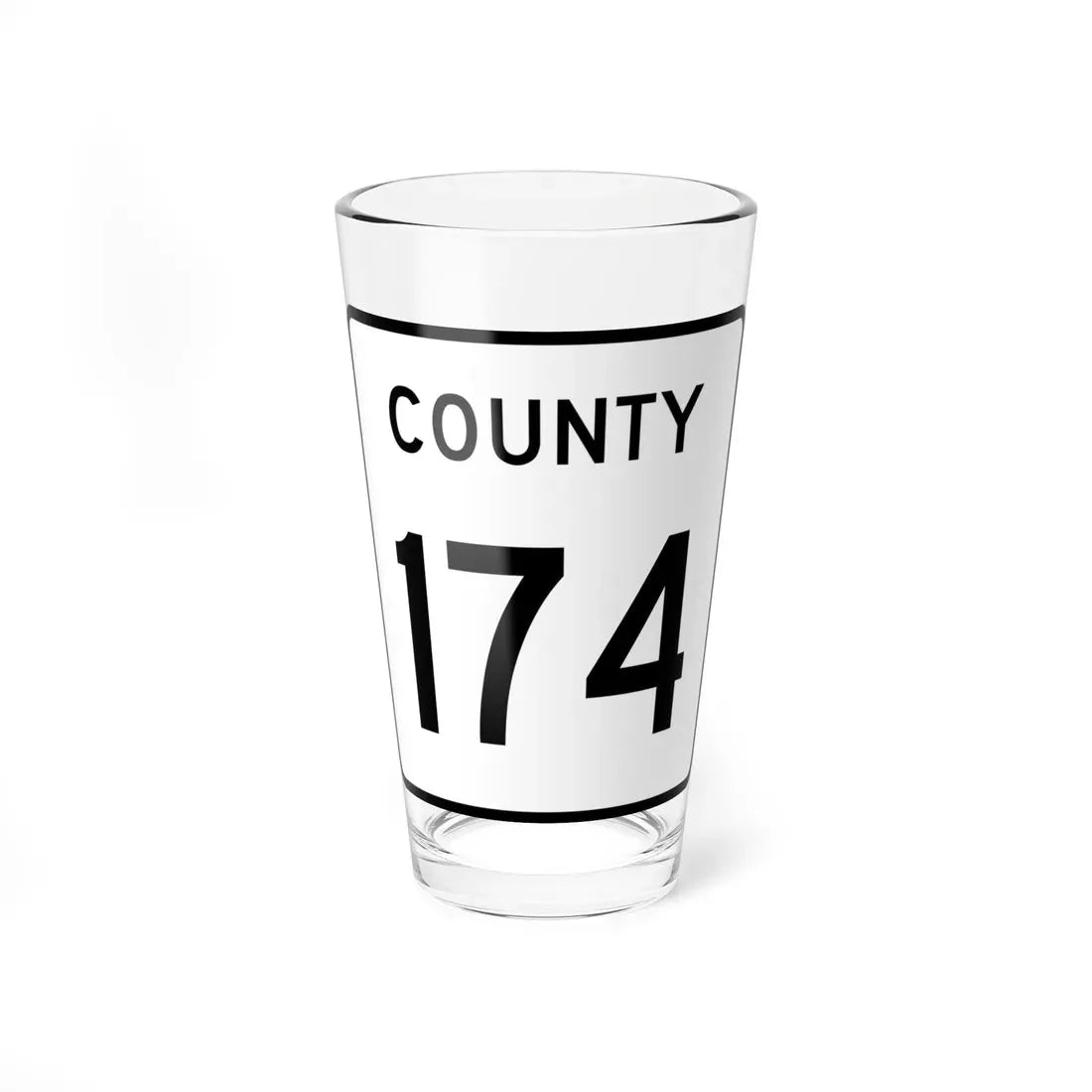 County 174 square (Minnesota) (Road Sign) Pint Glass 16oz 16oz - Go Mug Yourself