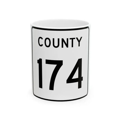 County 174 square (Minnesota) (Road Sign) White Coffee Mug 11oz - Go Mug Yourself
