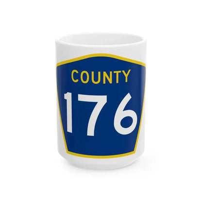 County 176 MN (Minnesota) (Road Sign) White Coffee Mug 15oz - Go Mug Yourself