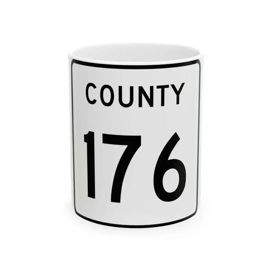 County 176 square (Minnesota) (Road Sign) White Coffee Mug 11oz - Go Mug Yourself