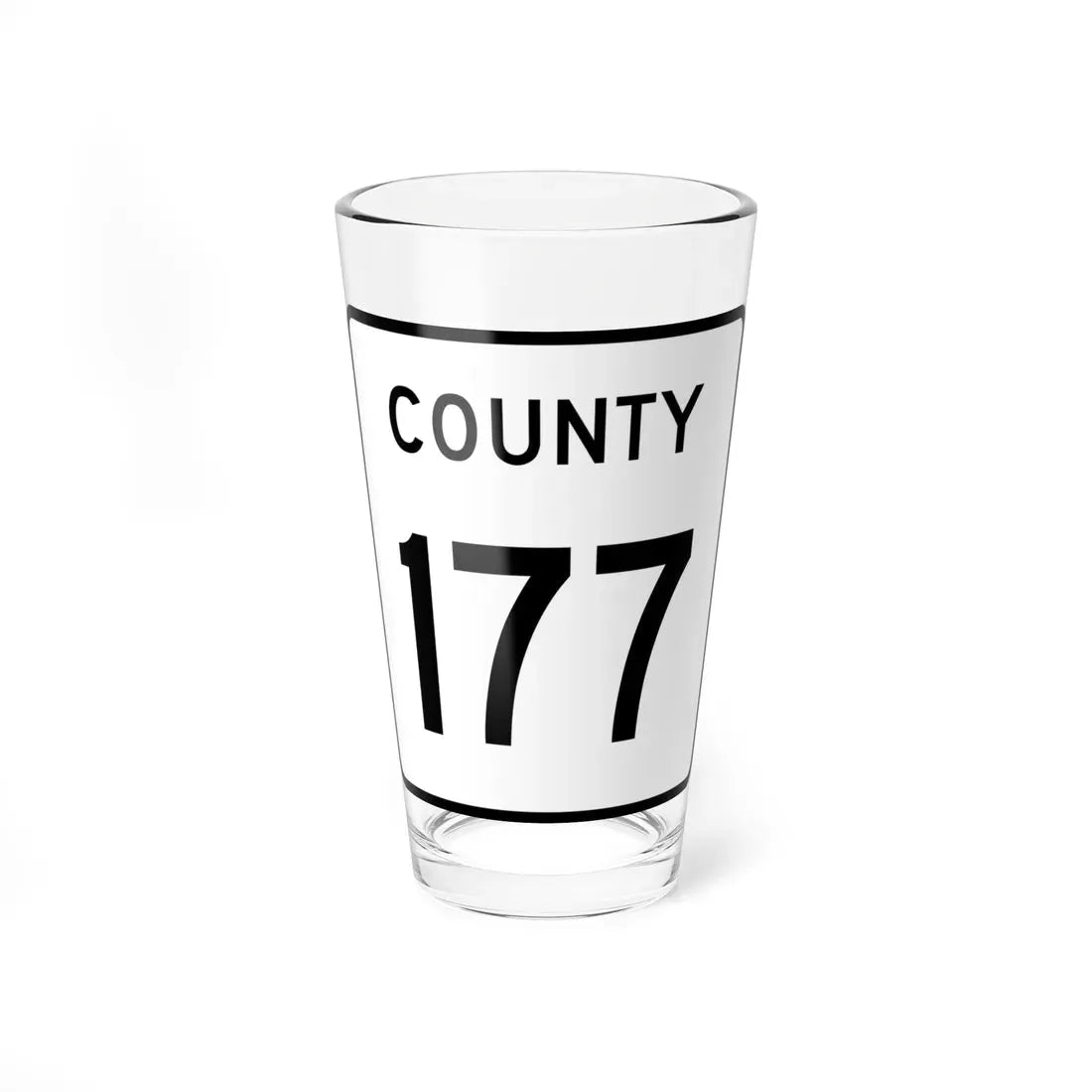 County 177 square (Minnesota) (Road Sign) Pint Glass 16oz 16oz - Go Mug Yourself