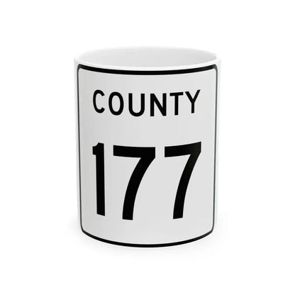 County 177 square (Minnesota) (Road Sign) White Coffee Mug 11oz - Go Mug Yourself