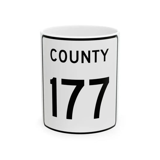 County 177 square (Minnesota) (Road Sign) White Coffee Mug 11oz - Go Mug Yourself