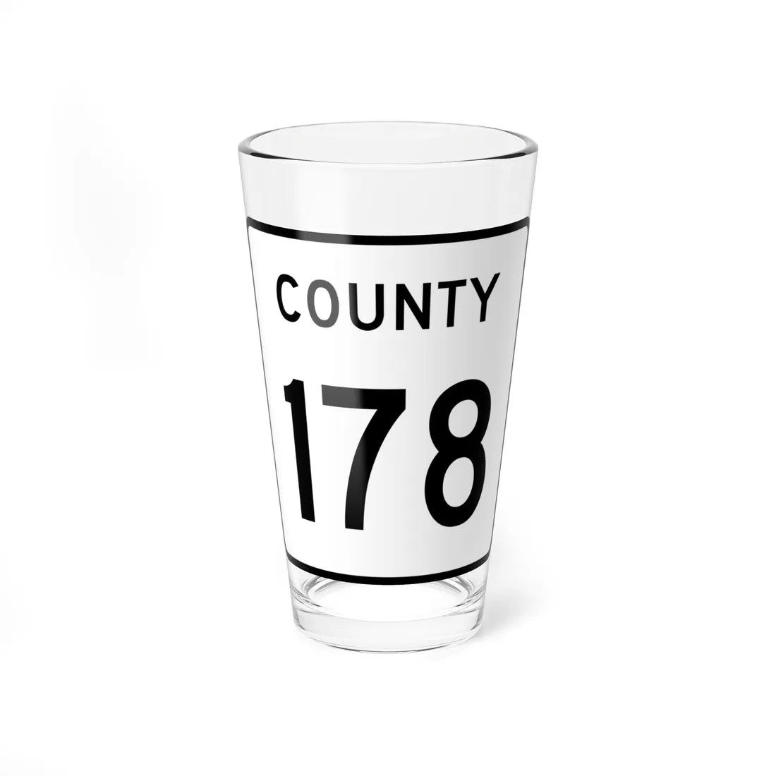 County 178 square (Minnesota) (Road Sign) Pint Glass 16oz 16oz - Go Mug Yourself