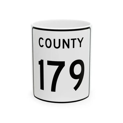 County 179 square (Minnesota) (Road Sign) White Coffee Mug 11oz - Go Mug Yourself
