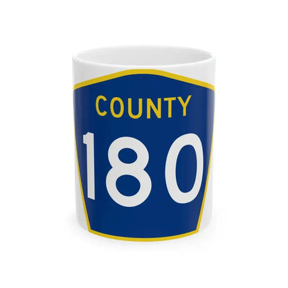 County 180 MN (Minnesota) (Road Sign) White Coffee Mug 11oz - Go Mug Yourself