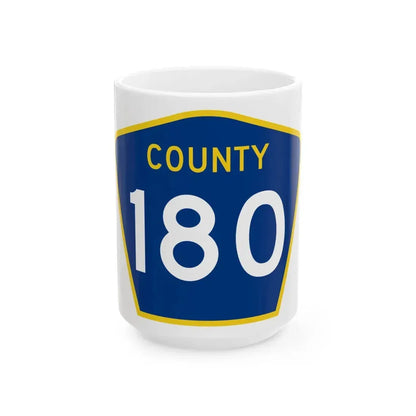 County 180 MN (Minnesota) (Road Sign) White Coffee Mug 15oz - Go Mug Yourself