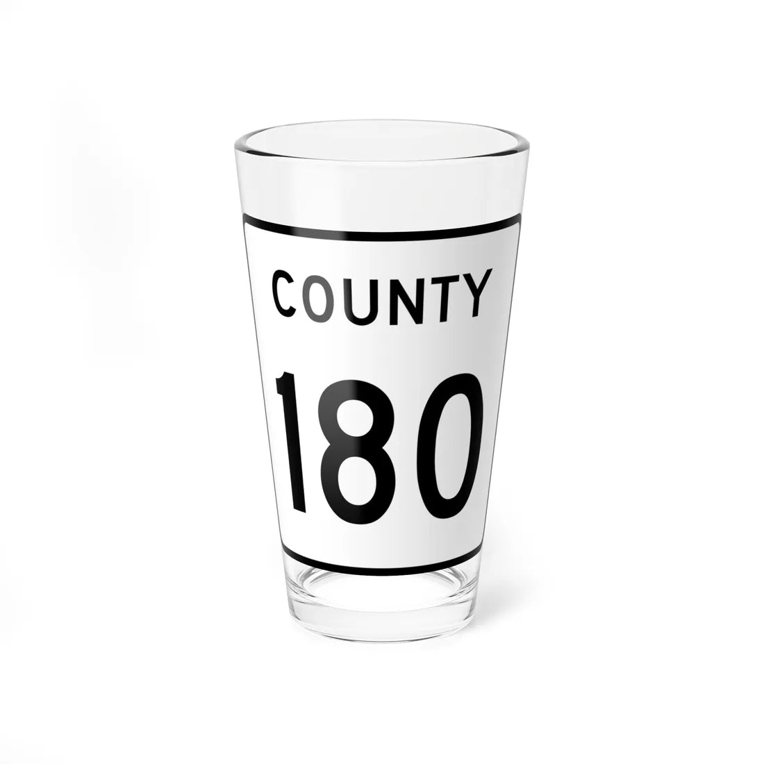 County 180 square (Minnesota) (Road Sign) Pint Glass 16oz 16oz - Go Mug Yourself