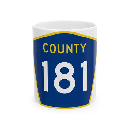 County 181 MN (Minnesota) (Road Sign) White Coffee Mug 11oz - Go Mug Yourself