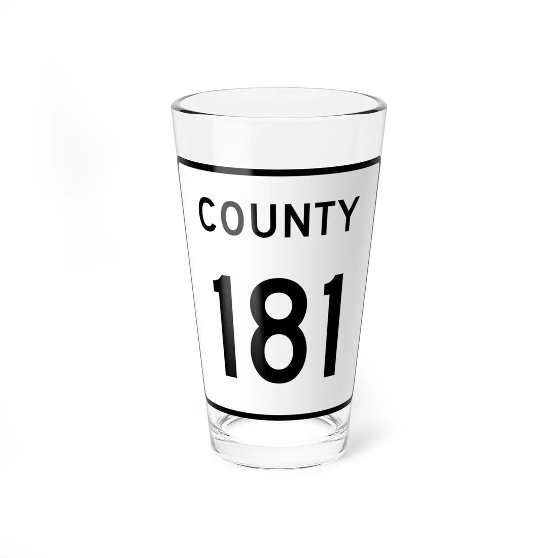 County 181 square (Minnesota) (Road Sign) Pint Glass 16oz 16oz - Go Mug Yourself