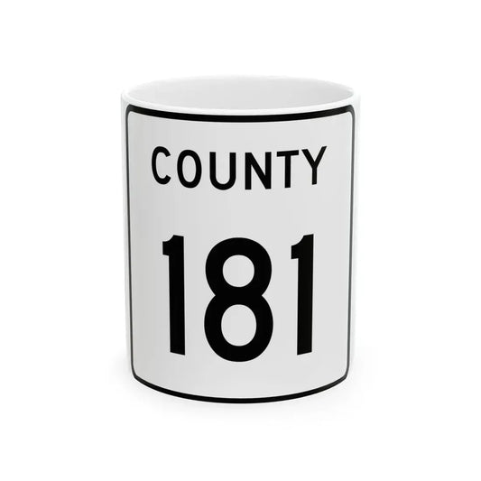 County 181 square (Minnesota) (Road Sign) White Coffee Mug 11oz - Go Mug Yourself