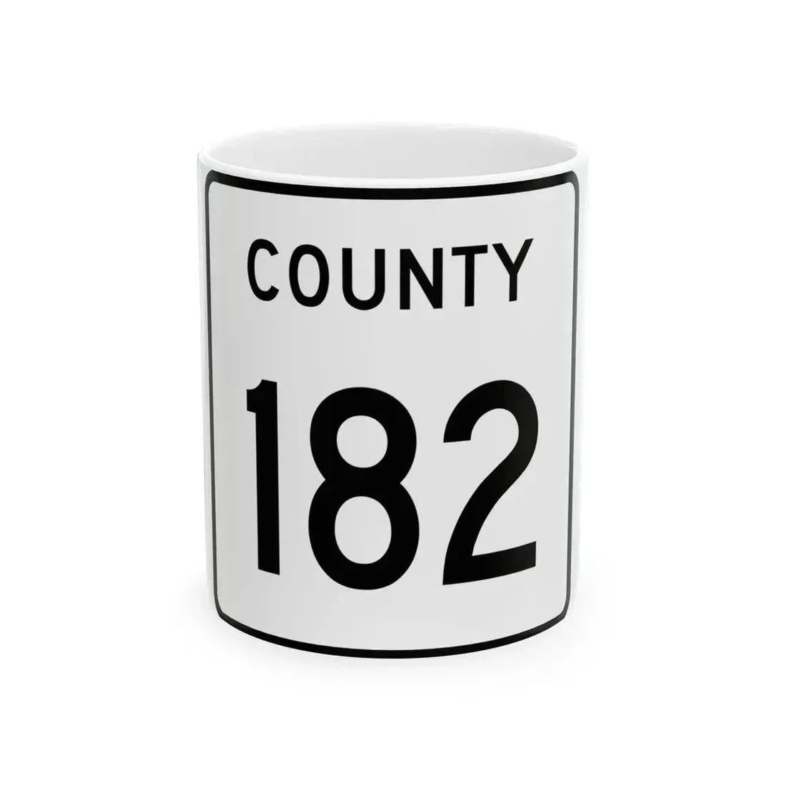 County 182 square (Minnesota) (Road Sign) White Coffee Mug 11oz - Go Mug Yourself