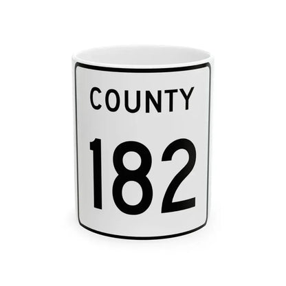 County 182 square (Minnesota) (Road Sign) White Coffee Mug 11oz - Go Mug Yourself