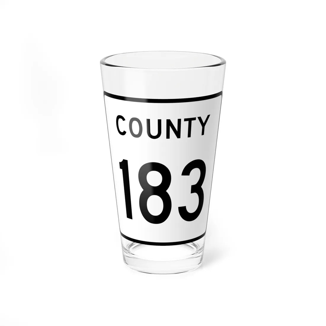 County 183 square (Minnesota) (Road Sign) Pint Glass 16oz 16oz - Go Mug Yourself
