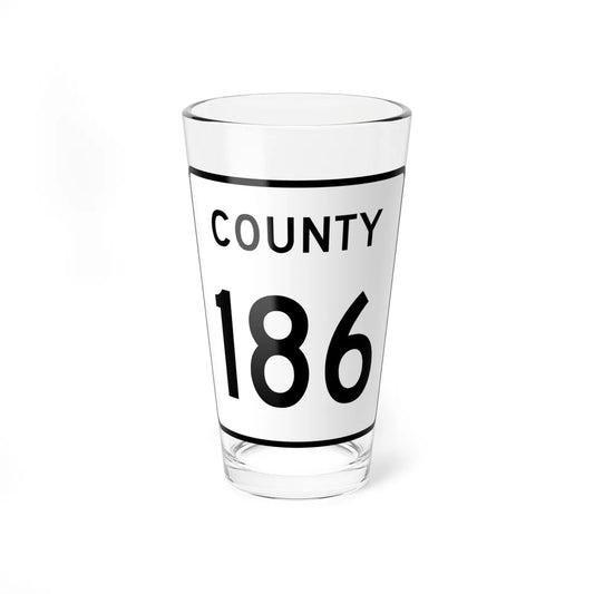 County 186 square (Minnesota) (Road Sign) Pint Glass 16oz 16oz - Go Mug Yourself