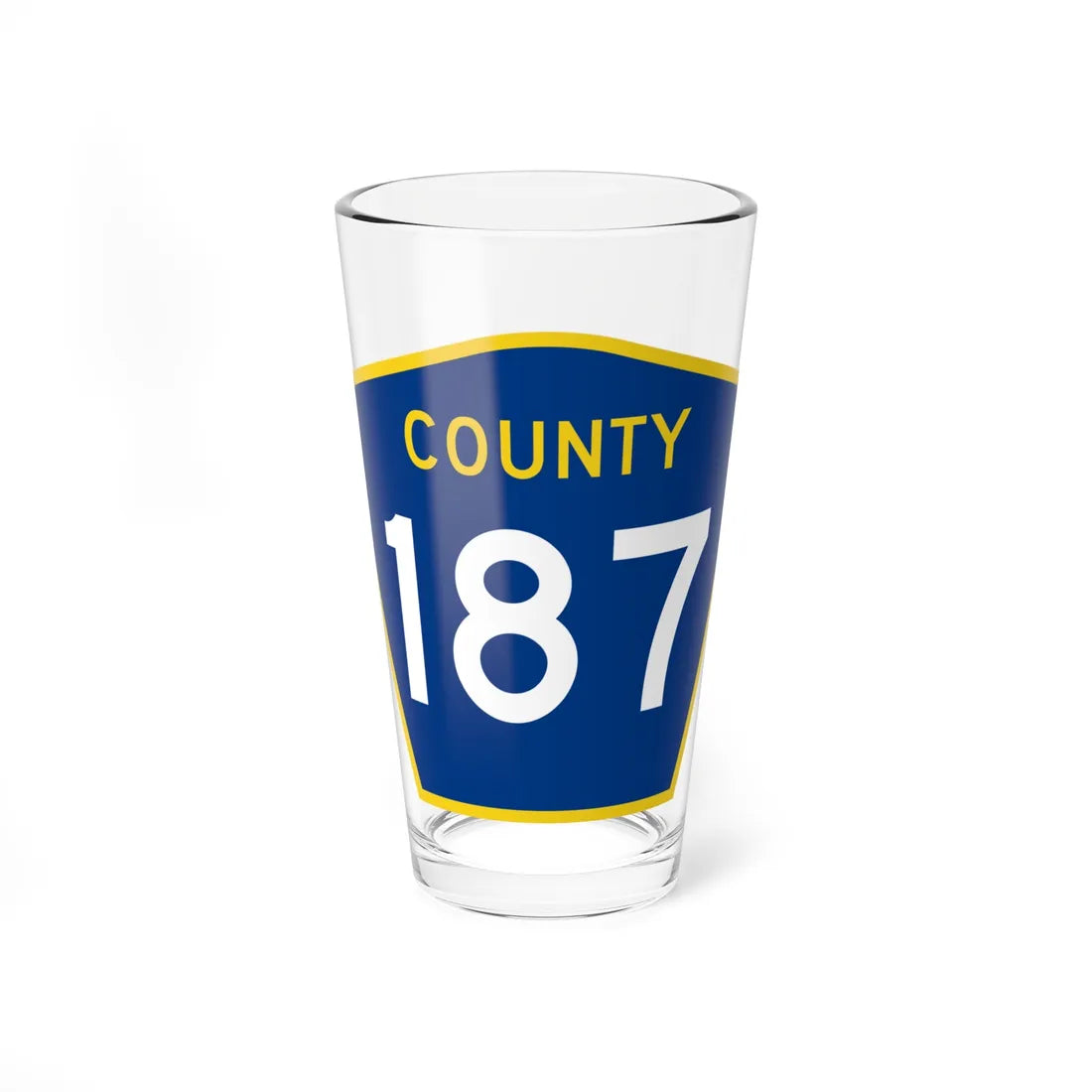 County 187 MN (Minnesota) (Road Sign) Pint Glass 16oz 16oz - Go Mug Yourself