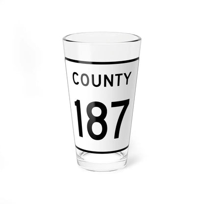 County 187 square (Minnesota) (Road Sign) Pint Glass 16oz 16oz - Go Mug Yourself