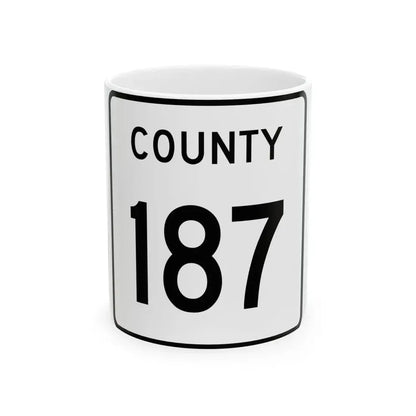 County 187 square (Minnesota) (Road Sign) White Coffee Mug 11oz - Go Mug Yourself