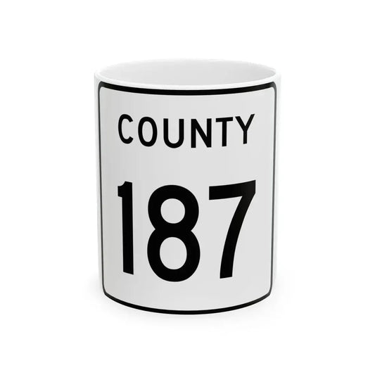County 187 square (Minnesota) (Road Sign) White Coffee Mug 11oz - Go Mug Yourself