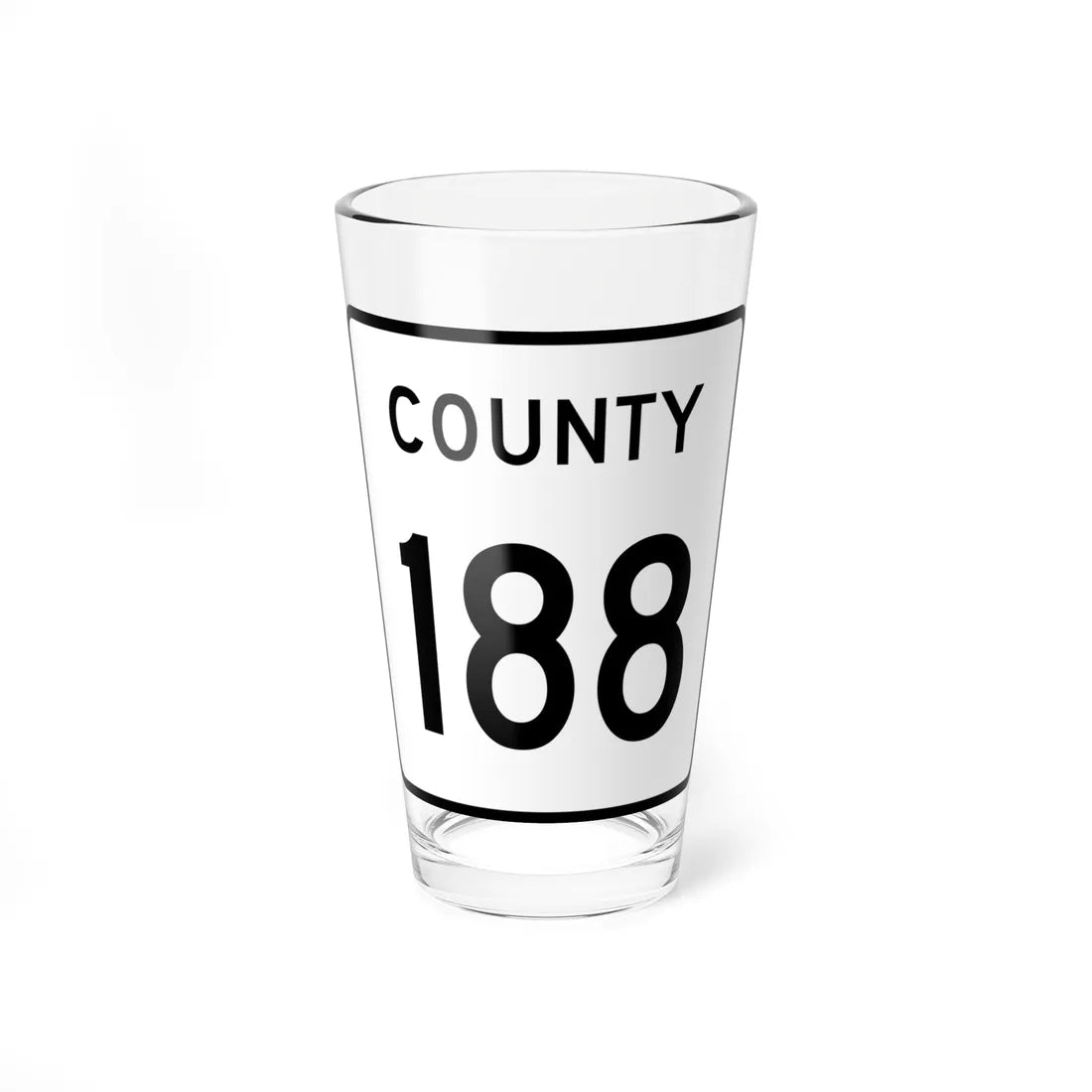 County 188 square (Minnesota) (Road Sign) Pint Glass 16oz 16oz - Go Mug Yourself