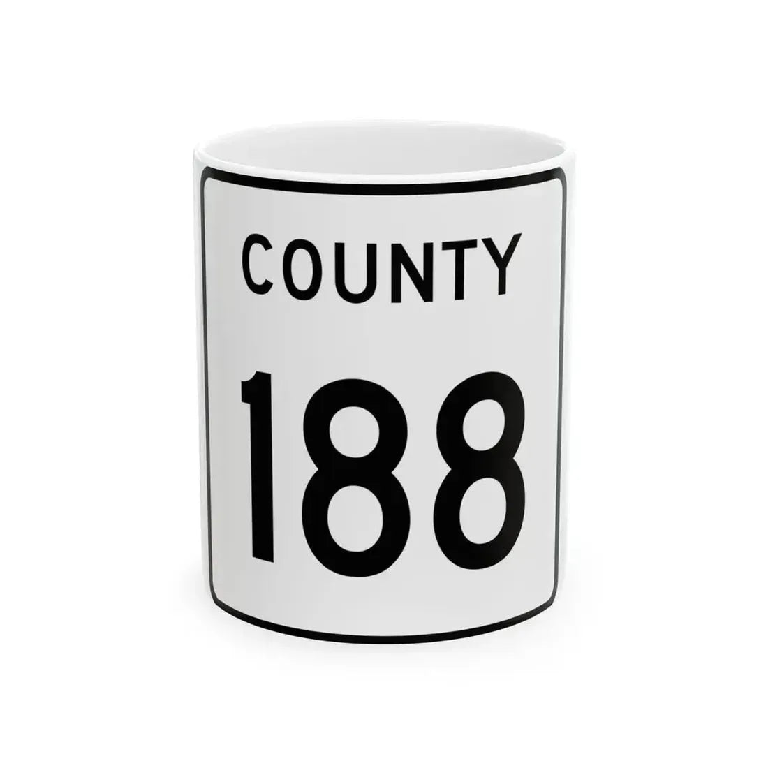 County 188 square (Minnesota) (Road Sign) White Coffee Mug 11oz - Go Mug Yourself