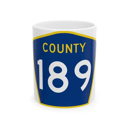 County 189 MN (Minnesota) (Road Sign) White Coffee Mug 11oz - Go Mug Yourself