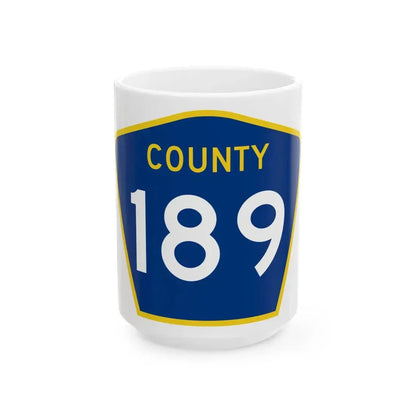 County 189 MN (Minnesota) (Road Sign) White Coffee Mug 15oz - Go Mug Yourself