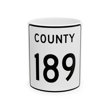 County 189 square (Minnesota) (Road Sign) White Coffee Mug 11oz - Go Mug Yourself