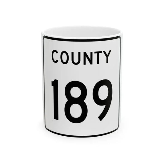 County 189 square (Minnesota) (Road Sign) White Coffee Mug 11oz - Go Mug Yourself