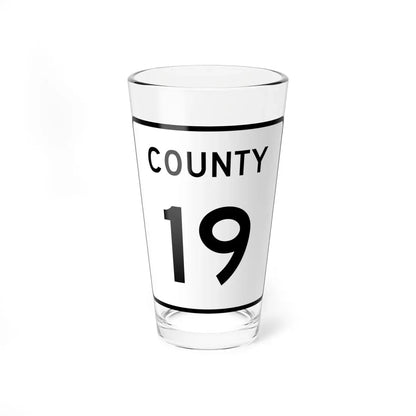 County 19 square (Minnesota) (Road Sign) Pint Glass 16oz 16oz - Go Mug Yourself