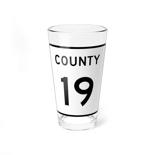 County 19 square (Minnesota) (Road Sign) Pint Glass 16oz 16oz - Go Mug Yourself