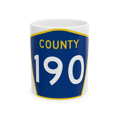 County 190 MN (Minnesota) (Road Sign) White Coffee Mug 11oz - Go Mug Yourself