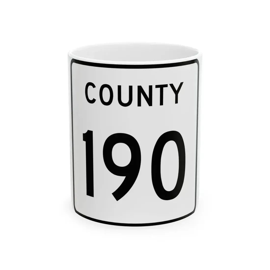 County 190 square (Minnesota) (Road Sign) White Coffee Mug 11oz - Go Mug Yourself