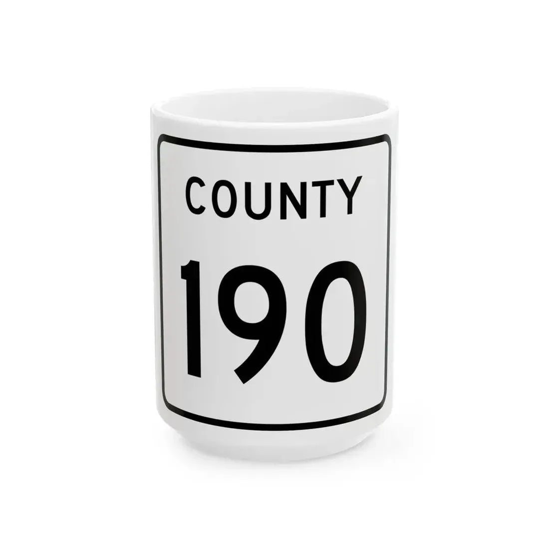 County 190 square (Minnesota) (Road Sign) White Coffee Mug 15oz - Go Mug Yourself