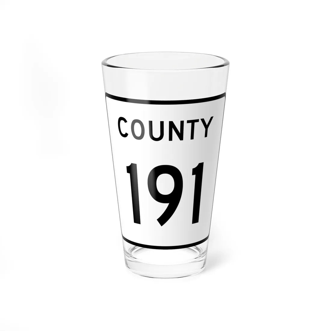 County 191 square (Minnesota) (Road Sign) Pint Glass 16oz 16oz - Go Mug Yourself