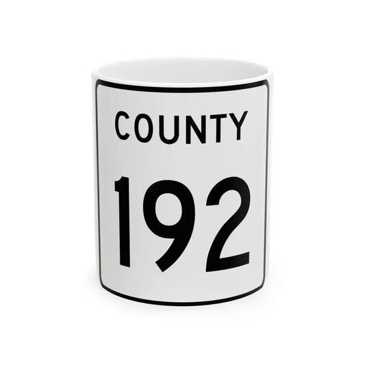 County 192 square (Minnesota) (Road Sign) White Coffee Mug 11oz - Go Mug Yourself