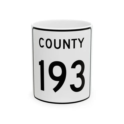 County 193 square (Minnesota) (Road Sign) White Coffee Mug 11oz - Go Mug Yourself