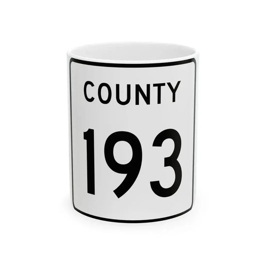 County 193 square (Minnesota) (Road Sign) White Coffee Mug 11oz - Go Mug Yourself