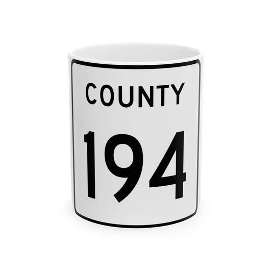 County 194 square (Minnesota) (Road Sign) White Coffee Mug 11oz - Go Mug Yourself