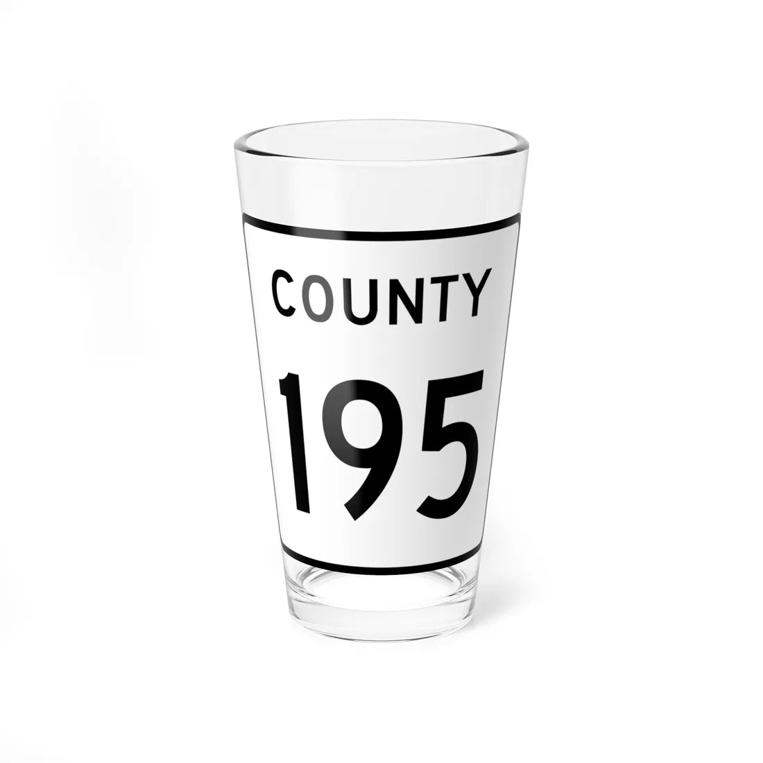 County 195 square (Minnesota) (Road Sign) Pint Glass 16oz 16oz - Go Mug Yourself